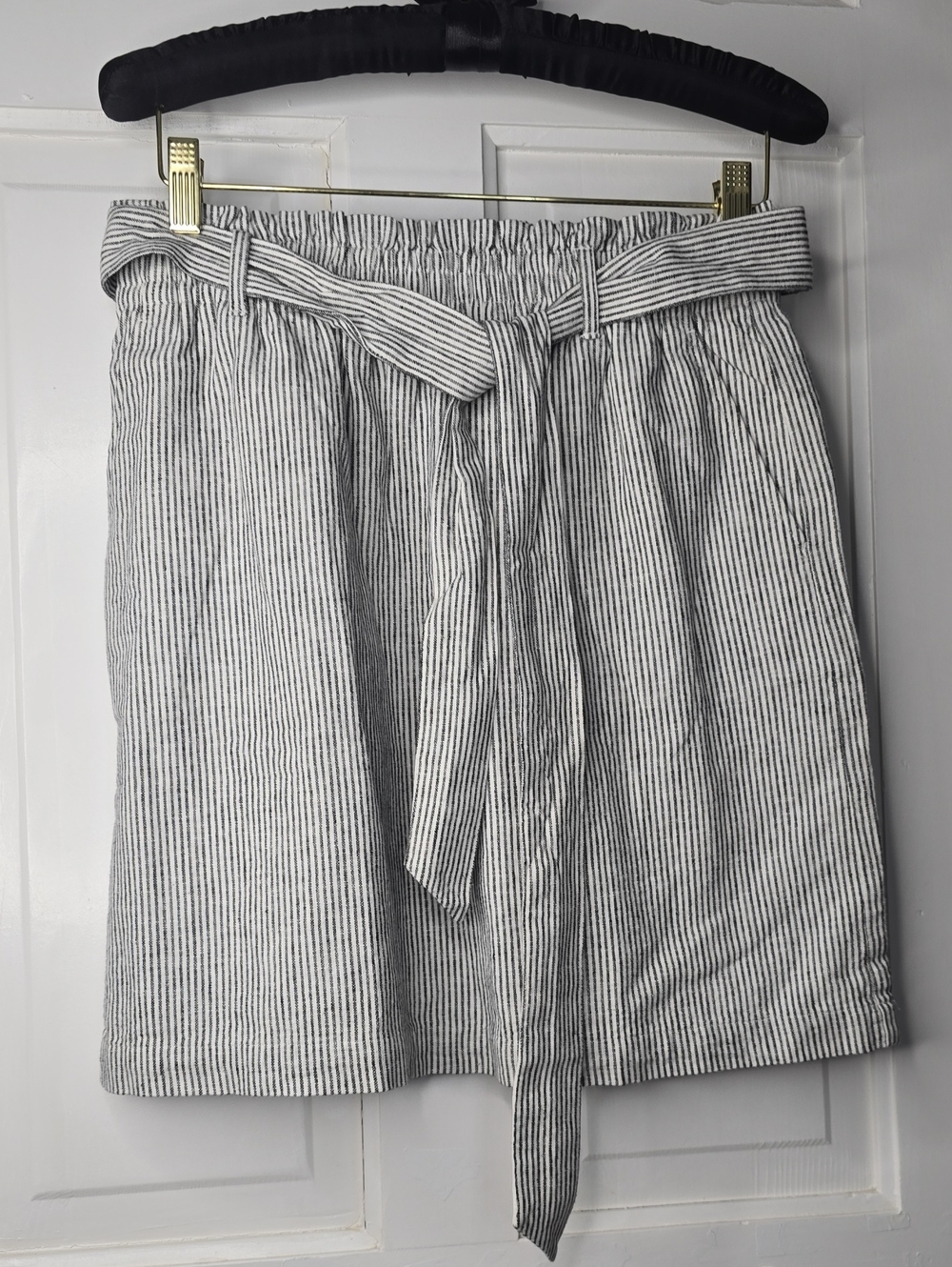 J. Crew Striped Paperbag Mini Skirt in White and Black